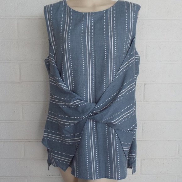 New BLUHEAVEN by Umgee M blue & white striped tunic - Picture 2 of 7